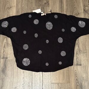 Black Polka Dot Women's Top